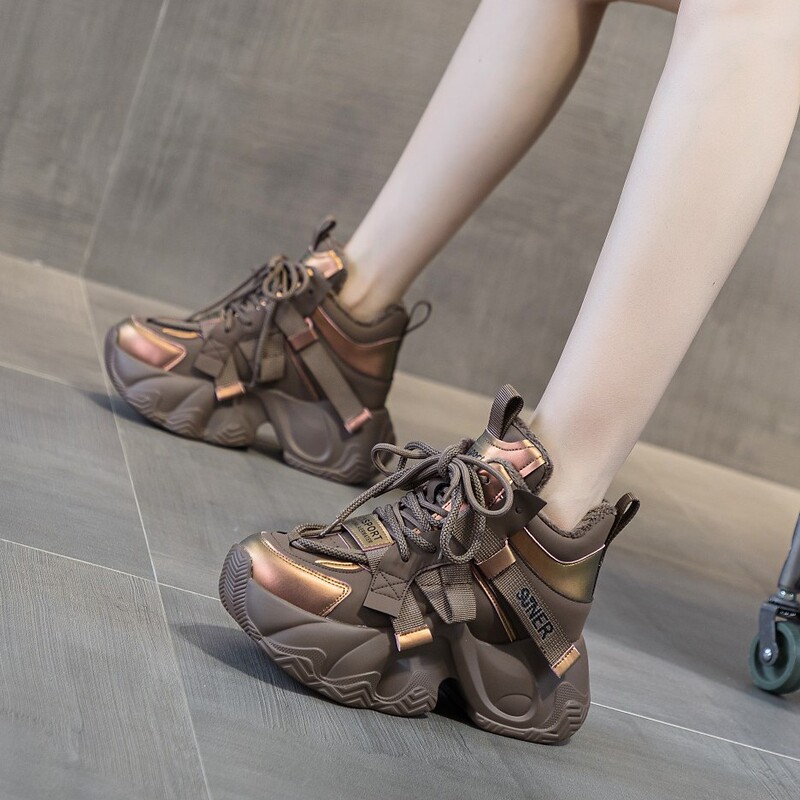 Cowhide Leather 8.5cm Height-Increasing Polyurethane Sole Dad Shoes for Women, New Autumn Versatile Sports Casual Shoes Ysy2525 Cowhide Leather 8.5cm Height-Increasing Polyurethane Sole Dad Shoes for Women, New Autumn Versatile Sports Casual Shoes Ysy2525