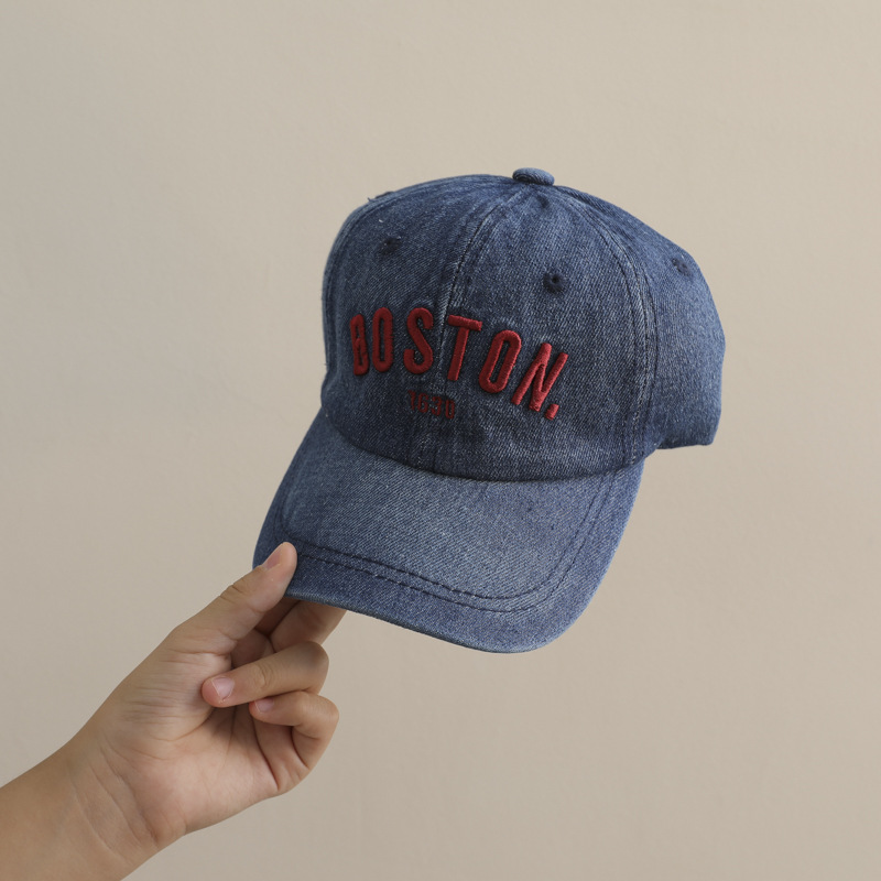 Sombreros infantiles otoño-invierno niñas sombrero de lengua de pato 2024 nuevo otoño para mujeres bebés vaqueros sombrero de béisbol para niños calles fritas