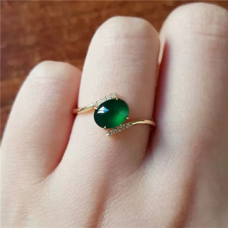 Женское кольцо из стерлингового серебра 925 пробы с инкрустацией старого халцедона, кольцо из нефрита с кабошоном из ледяного халцедона, изысканное и модное женское кольцо