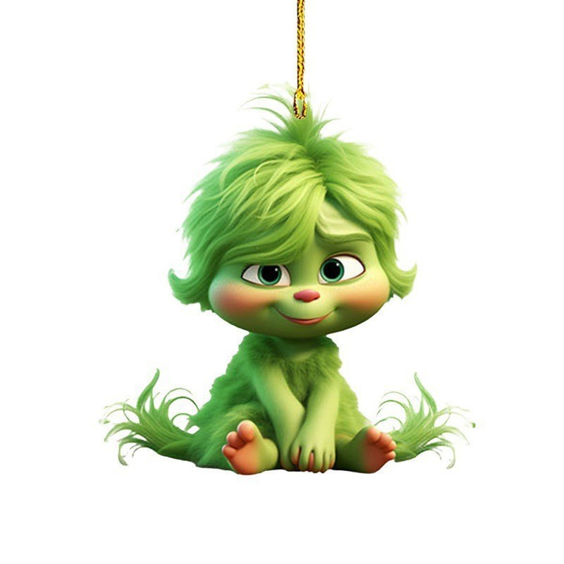 Transfronterizo nuevo 2D Grinch Baby Colgante decoración de Navidad decoración de árbol de Navidad colgante acrílico image 21