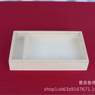 Wooden pull-out transparent lid storage box rectangular solid wood jewelry packaging wooden box wedding companion gift box wholesale