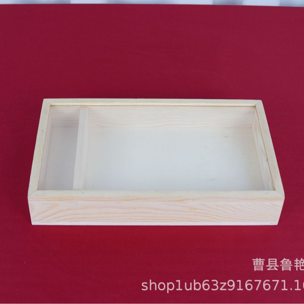 Wooden pull-out transparent lid storage box rectangular solid wood jewelry packaging wooden box wedding companion gift box wholesale