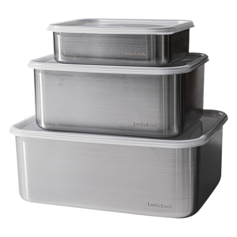 304 de acero inoxidable crisper alimentos grado almuerzo caja refrigerador congelador picnic Bento Caja Sellada caja de almacenamiento