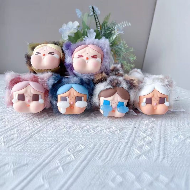 国境を越えた新製品 CRYBABY ヒョウ猫シリーズ ビニールぬいぐるみペンダント キーホルダー ブラインドボックス ギフト|undefined