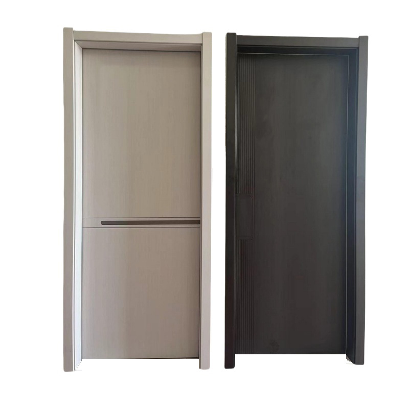 Puerta compuesta de madera sólida puerta de habitación sin pintura ecológica puerta de hotel de madera de carbono cristalina puerta interior puerta de dormitorio insonorizada image 6