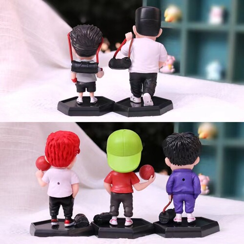 Q version of Slam Dunk Hand Figure Sakuragi Hanamichi Rukawa Kaede Mitsui Hisashi Doll Model Desktop Car Ornament