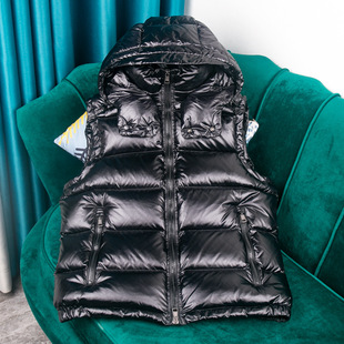 Mengjia down Vest for Men and Women, Glossy Thickened Outerwear, 2025 White Goose down Vest, in Stock, Must-Have