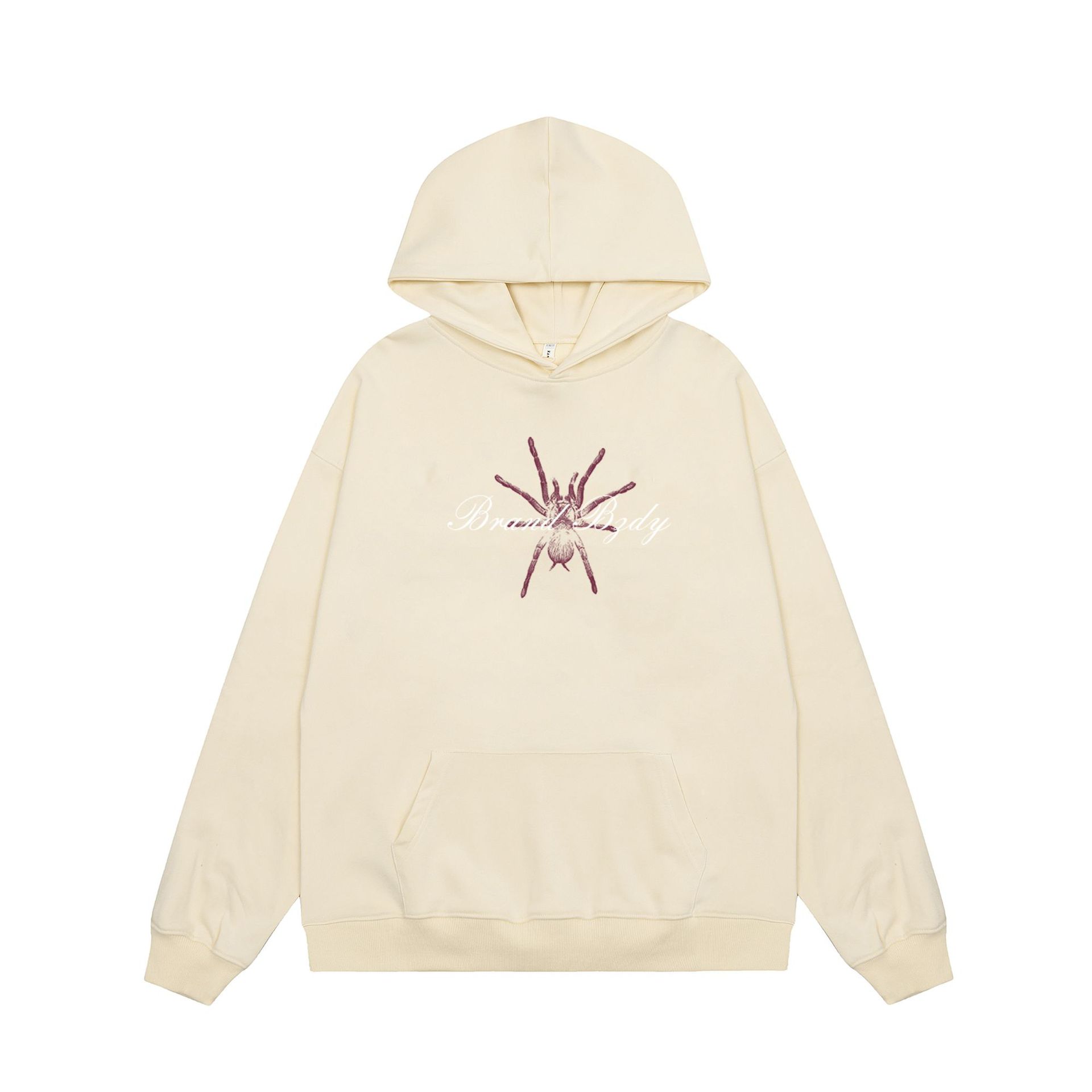 American retro calle araña impreso HOODIE hombres ins marca de moda hip hop suelta BF pesado con capucha top