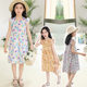 2024 New Summer Thin Girl's Floral dress Cotton Silk Flying Sleeve Artificial Cotton Nightdress Baby Children's Princess Dress