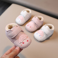 Baby Princess Shoes, Soft Sole, Unisex Baby Cotton Shoes for Autumn/Winter, 3-6 Months, Non-Slip, Fleece Lined, 0-1 Years