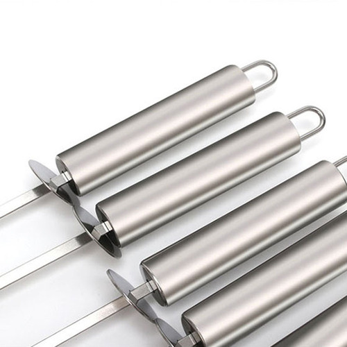 Zibo barbecue needle with handle BBQ stainless steel barbecue fork barbecue skewers heat-proof handle barbecue skewers mutton skewers