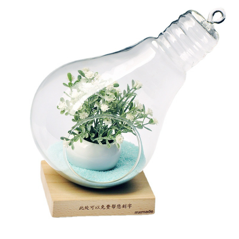 De estilo europeo DIY creativo trípode transparente micro paisaje florero de cristal del tanque de peces adornos