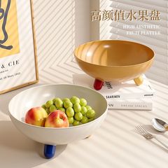 バウハウスデザインスタイルの家庭用プラスチックフルーツプレート、ハイエンドティーテーブル、分割フルーツプレート、スナックとキャンディプレート