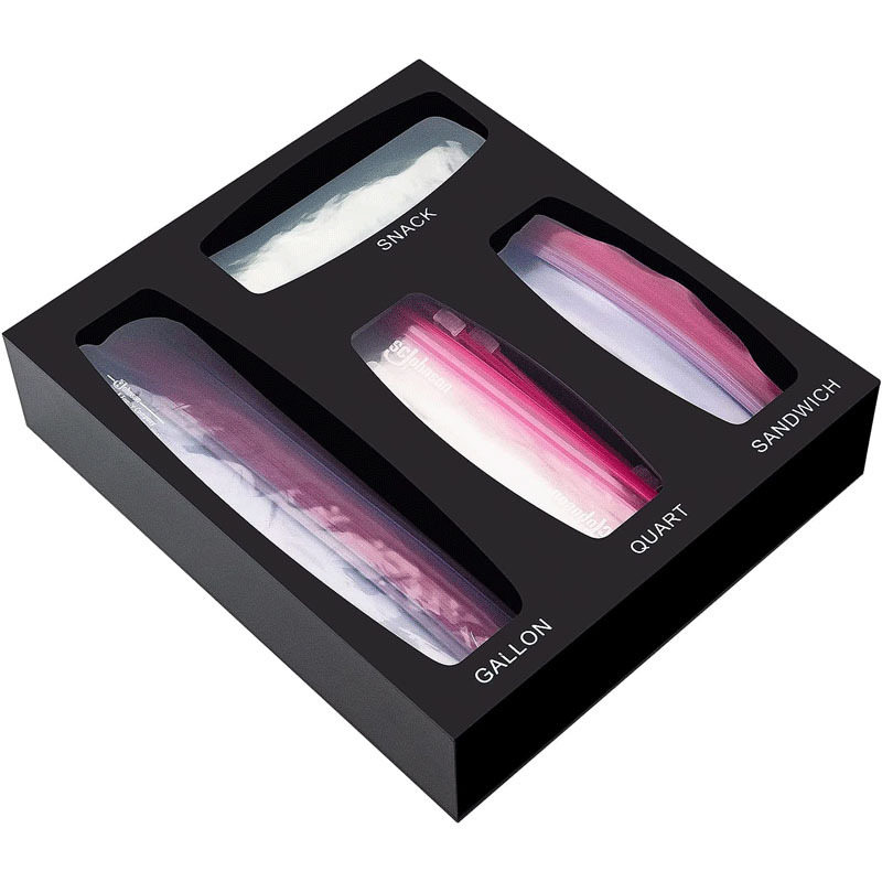 黑色亚克力自封袋收纳盒家用厨房抽屉塑料拉链食品保鲜袋整理盒