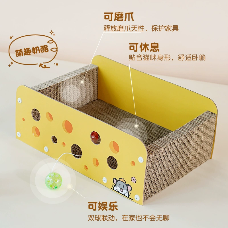 Мяу Xianer Сыр Кошка Скретч Доска Милый Забавный Мультфильм Гофрированной Бумаги Кошка Сменная Гофрированная Бумага Скретч Доска Кошачье Гнездо