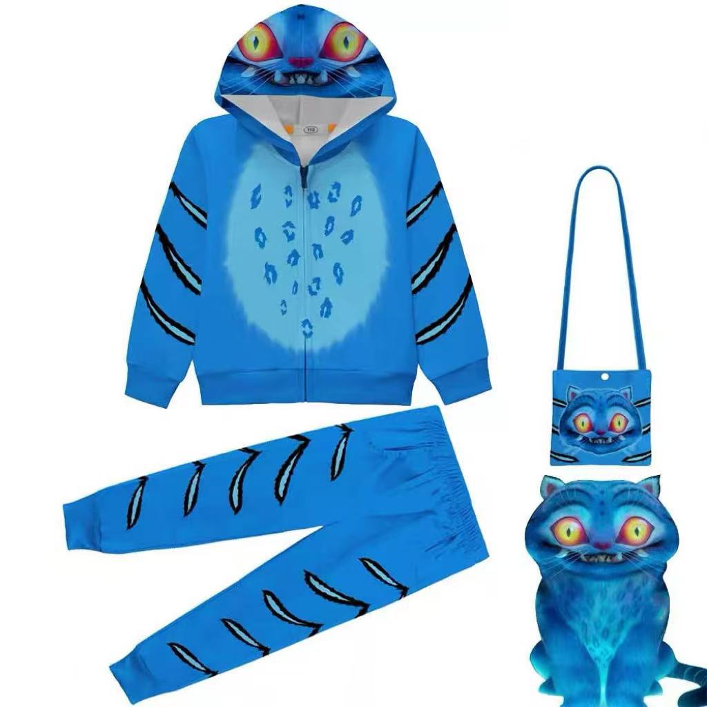New Cross-Border K-Pop: Hunter Witch Group Printed Clothing Children's Clothing Ruffled Nightgown + Zipper Hoodie + Pants