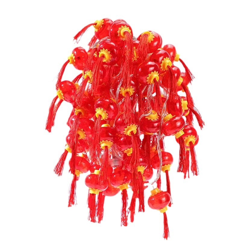 Año nuevo borla linterna cadena de luces Festival de primavera Festival de los faroles Decoración de luces LED Festival de los faroles Luz ambiental solar Gypsophila