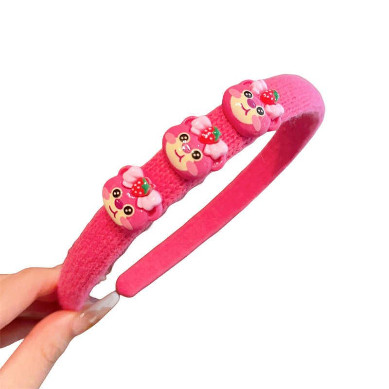 Diadema para niños bebé femenino no apriete horquilla de dibujos animados pelo presionando tocado Paquete de cabello de niña de punto diadema de ala ancha