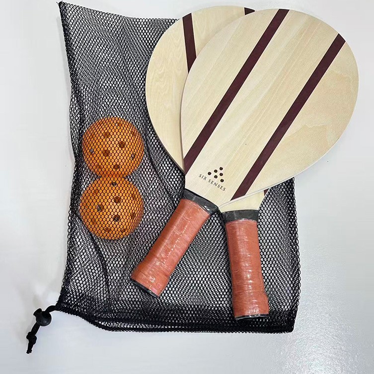 Cross-Border Wooden Pickleball Racket Beach Paddle Outdoor Parent-Child Pickleball Racket Set in Stock for Customization