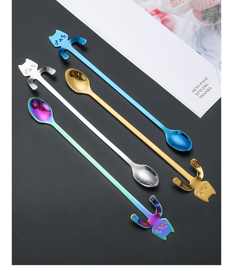 Cute cat spoon purple