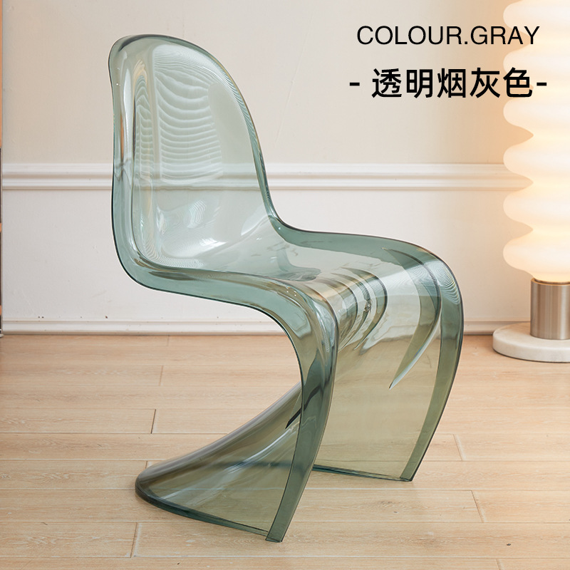 Exportación de silla Pandong silla de comedor blanca silla acrílica transparente respaldo silla casual silla de conversación creativa silla de maquillaje