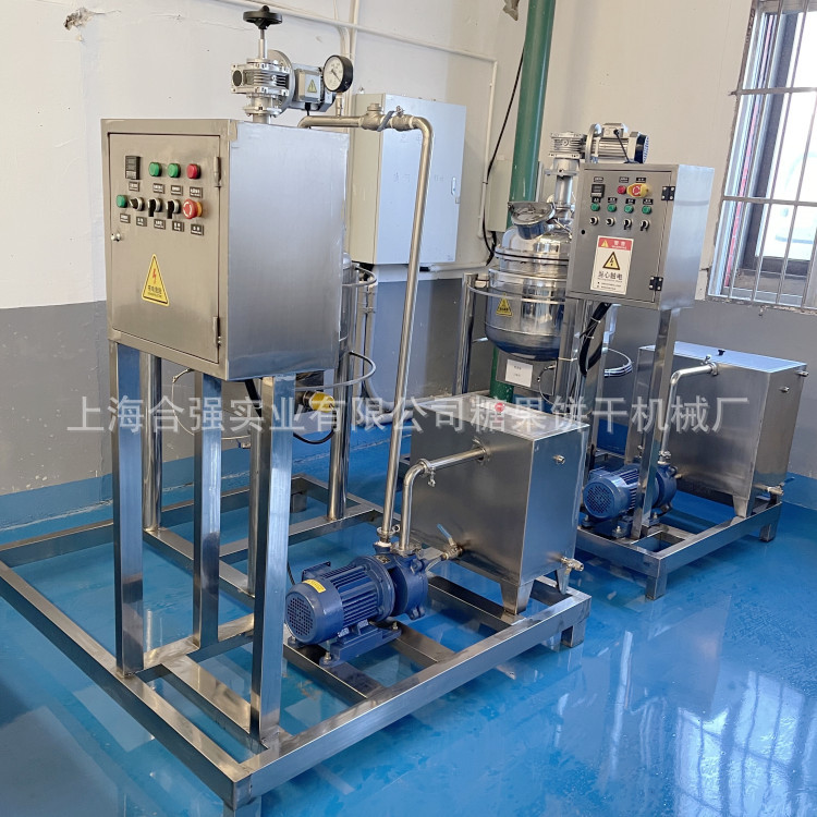 小型硬糖熬煮生产线 真空熬煮机 熬煮锅 HQ-TG50型浇注糖果设备厂