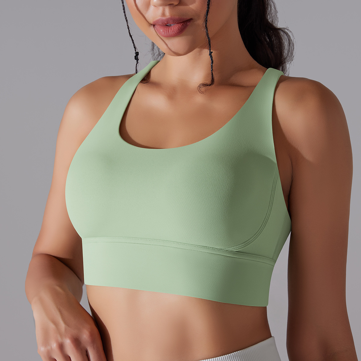 127g Weight Sleeveless Sleeve Length Nylon, Spandex Fabric Type Short Top Length Halter Crisscross Tank Tops Type Fitness, Yoga Occasion U Neck Neckline Solid Color Pattern Sports Style Sports Solid Color Nylon Spandex U Neck Active Tops Halter Crisscross Tank 134