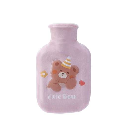Dreamhe Rubber Hot Water Bag Cartoon Filled Bag Cute Plush Bear Hand Warmer Women's Belly Warmer Hot Water Bag Wholesale