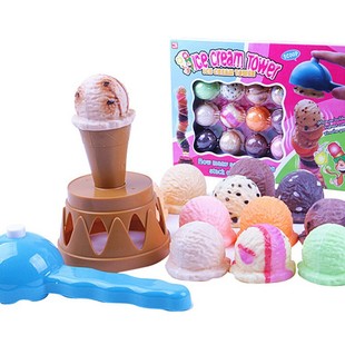 Manufacturers supply ice cream stacking children's educational play toys simulation ice cream stacking toys