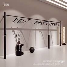 服装店展示架铁艺黑色加粗上墙挂衣架女装店简约落地陈列货架