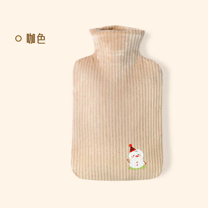 Bolso calentador de agua inyección de agua lindo manga de felpa de dibujos animados bolsa de agua caliente vientre caliente bolsa de agua caliente de pvc tipo de riego grande