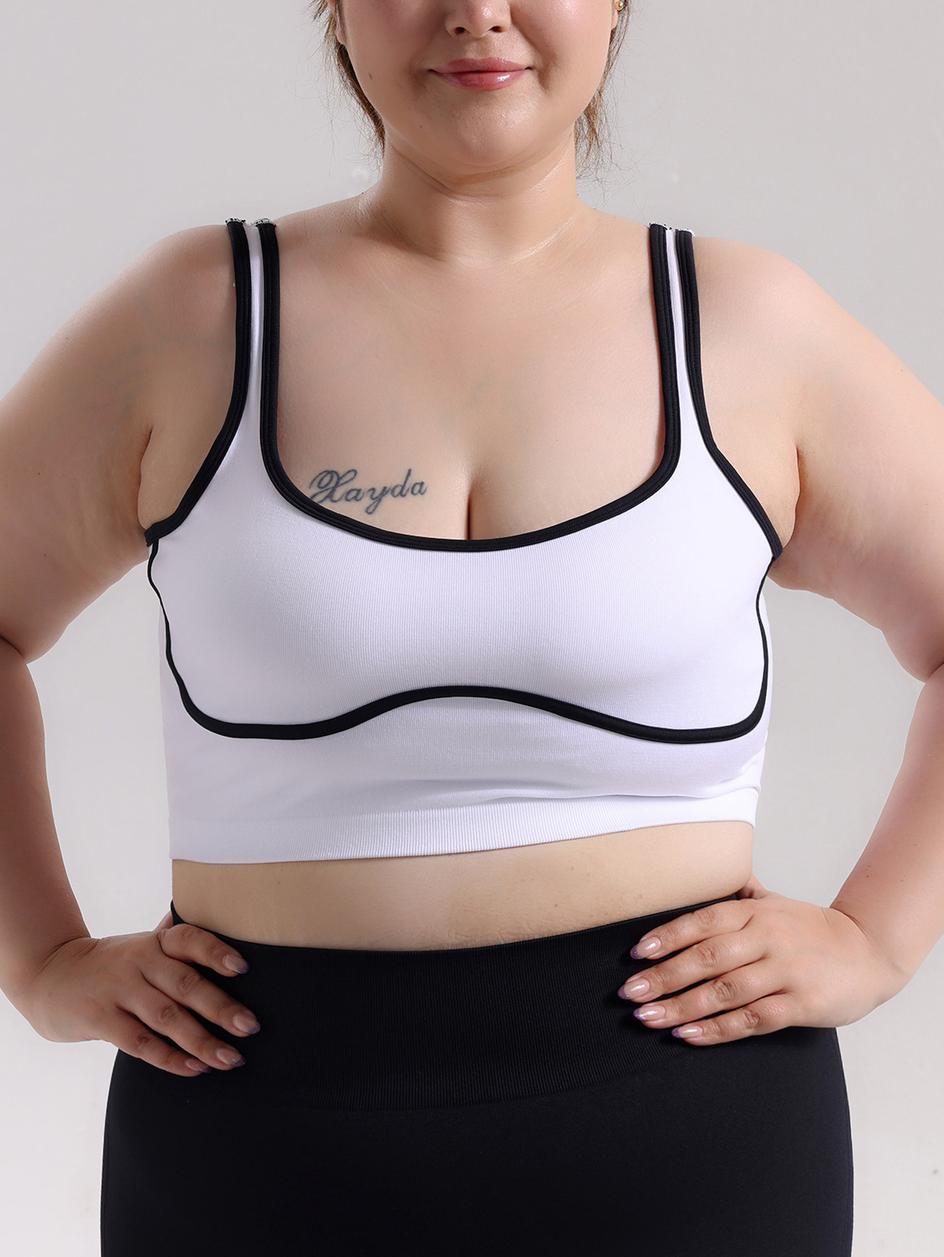 Chaleco deportivo trasero de belleza sin anillo de acero de gran tamaño de color contrastante para mujer, chaleco de yoga deportivo de recolección a prueba de golpes y a prueba de golpes