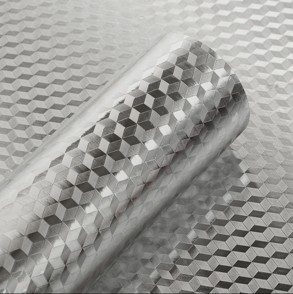 Kitchen Oil-Proof Sticker Self-Adhesive Waterproof High Temperature Resistant Thickeneded Household Stove Cabinet Orange Peel Pattern Oil Smoke Sticker Wallpaper