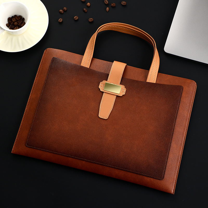 Bolsas de archivos transfronterizas a4 bolsas de archivos portátiles de cuero de negocios bolsas de archivos de contrato bolsas de archivo se pueden imprimir logotipos fijos