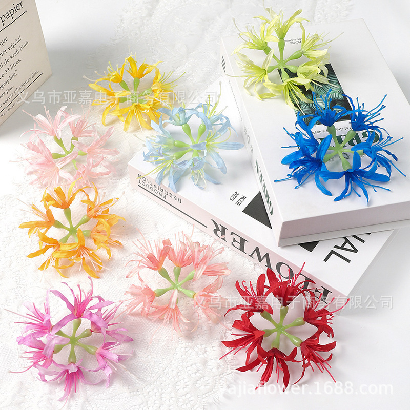 Artificial Flowers, Spider Lily Heads, DIY Materials, Home Decoration, Realistic Artificial Flowers with a High-End Feel, Realistic Antique Style Wedding Flowers, Floral Art