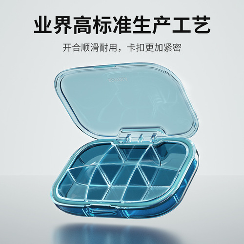 Cross-border Amazon mini 3-point pill box portable dust-proof sealed small pill box divided storage box with logo printable