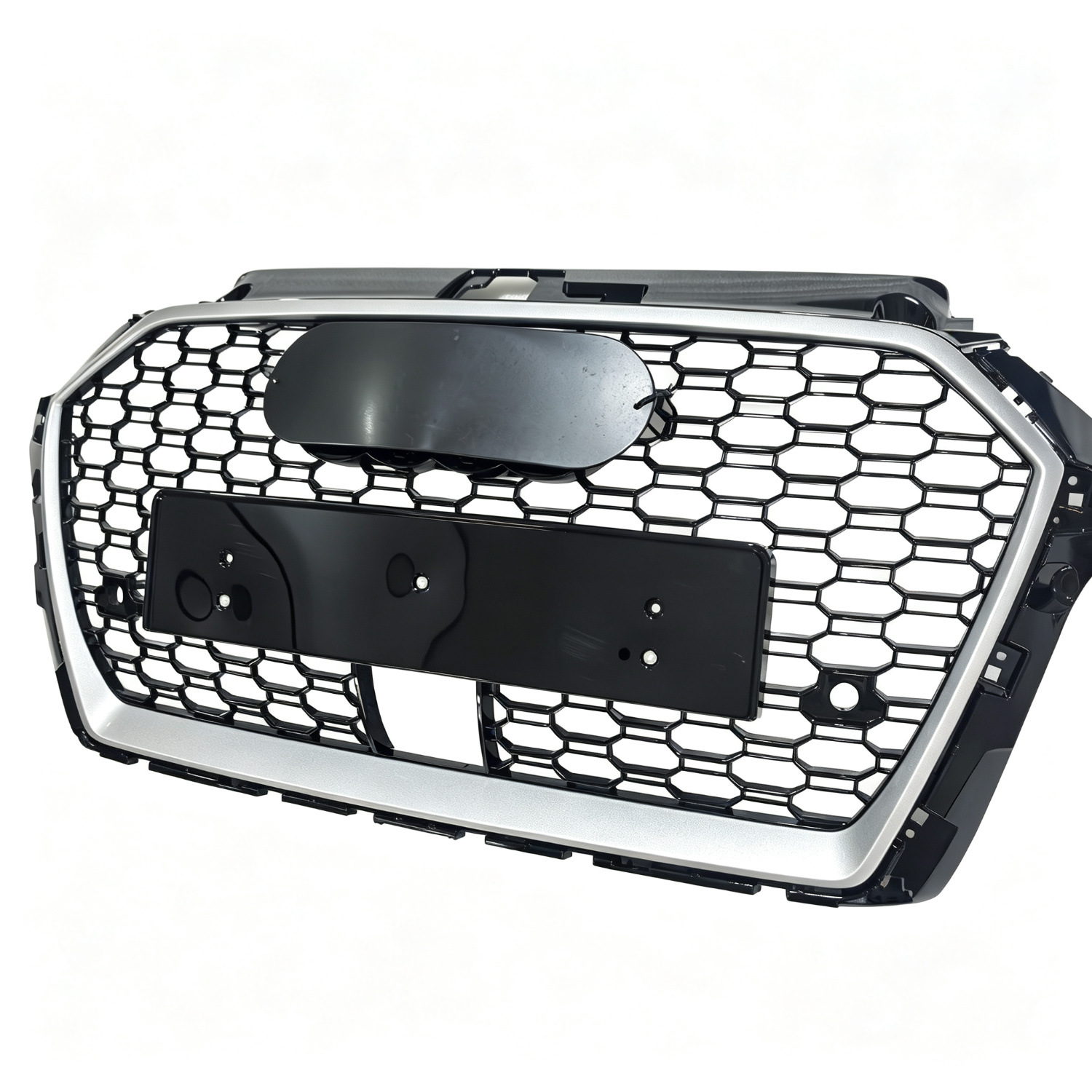 Suitable for Audi A3/S38V 2017 2018 2019 Mesh Grille Rs3 with Acc Hole Glossy Black Honeycomb
