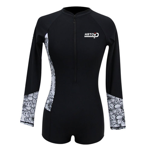 Swimwear for women, new belly-covering long-sleeved wetsuit, conservative hot spring summer one-piece suit, large size sexy jellyfish suit