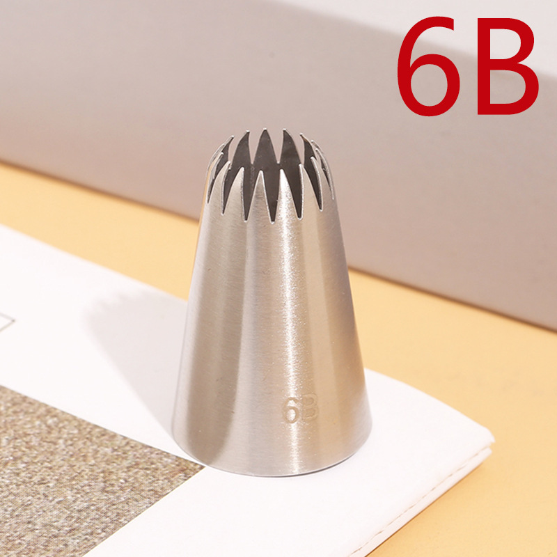 6B# 15 tooth pastry nozzle 304 stainless steel seamless welding polishing cream pastry baking tool medium 6B# 15 tooth pastry nozzle 304 stainless steel seamless welding polishing cream pastry baking tool medium