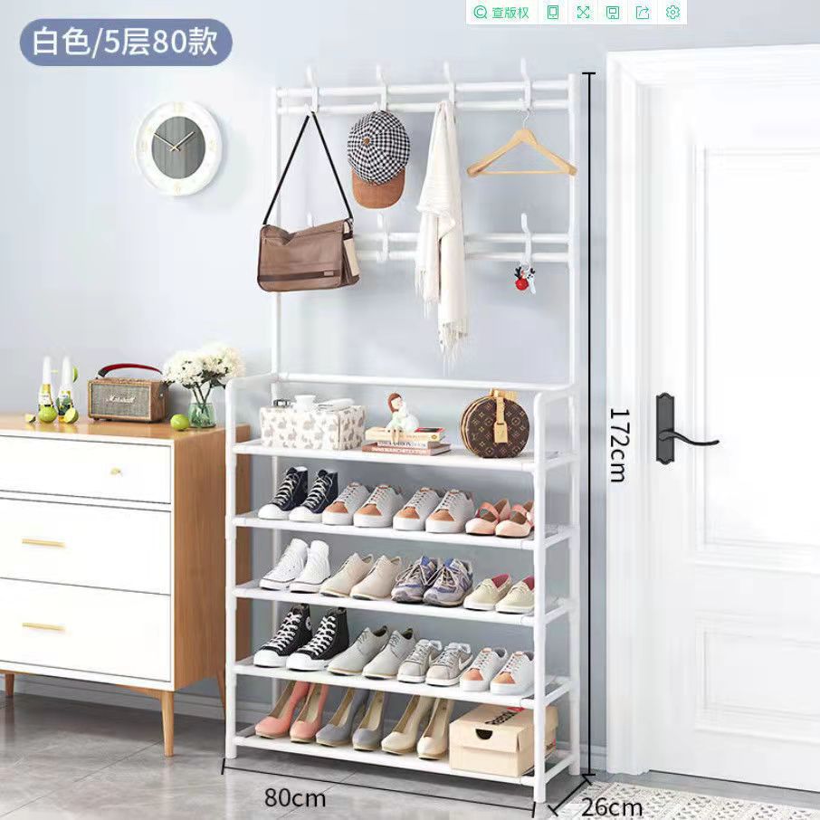 TEMU explosión en el punto de venta colgante de ropa dormitorio piso multifuncional percha de ropa puerta de ensamblaje casero percha de zapatos image 13