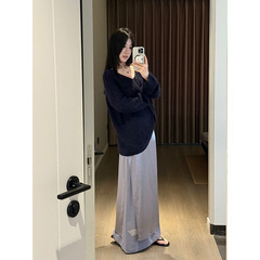 FOX ROOM 双层设计感温柔半身裙2025秋季新款飘逸拼接长裙Y107