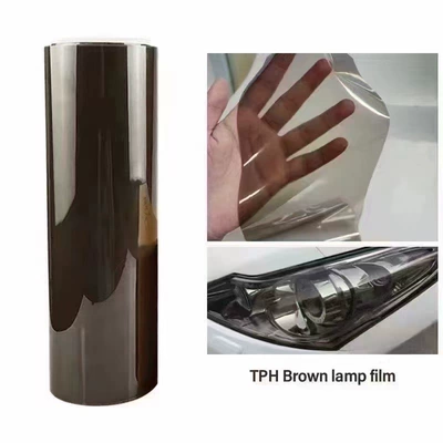 Tpu Smoked Black Light Film, Dark Black, Light Black, Matte Black Car Headlight Protective Film, Car Light Color Changing Protective Film (Car headlight protective film) - tph-brown-30cm10m