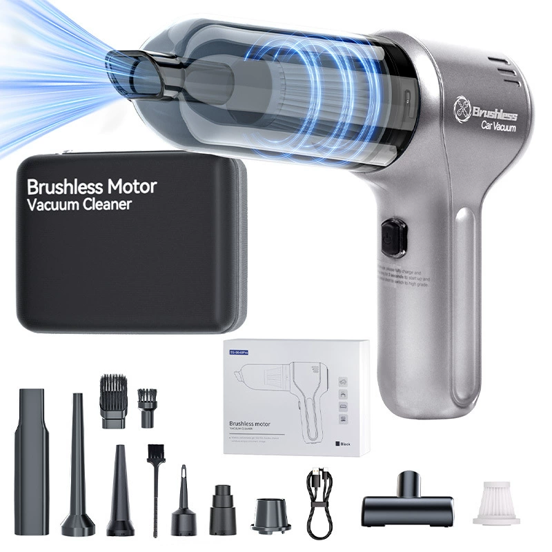 Автомобильный беспроводной пылесос для влажной и сухой уборки, портативный домашний и автомобильный пылесос двойного назначения, три в одном, Type-C
