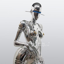 空山基现代科技感摆件机械女神人物雕塑电镀高端纳米喷镀无尘点
