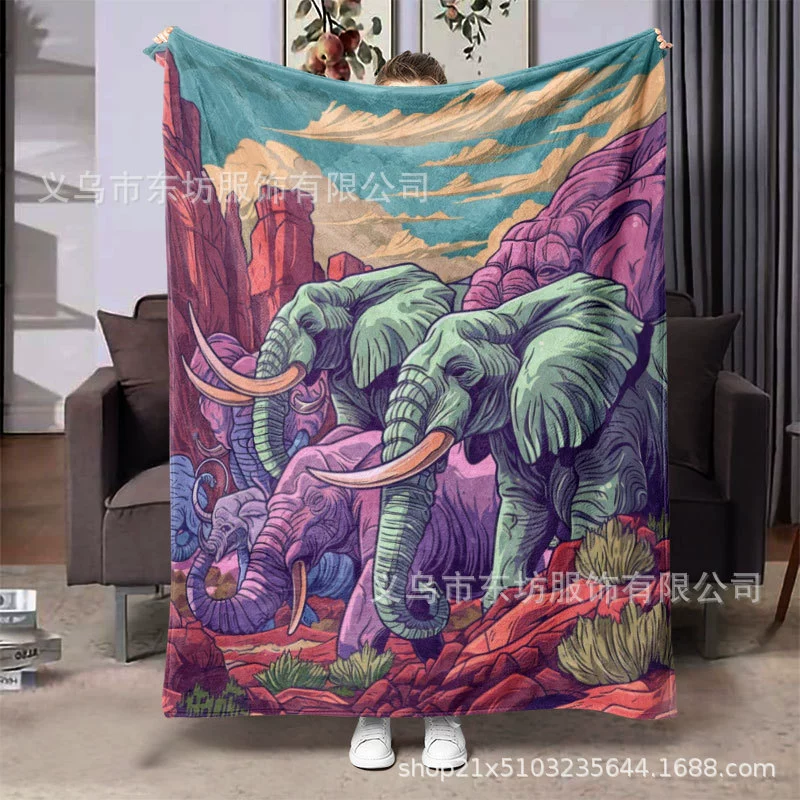 Ретро слон креативный мягкий и удобный фланелевый ковер современный минималистский универсальный