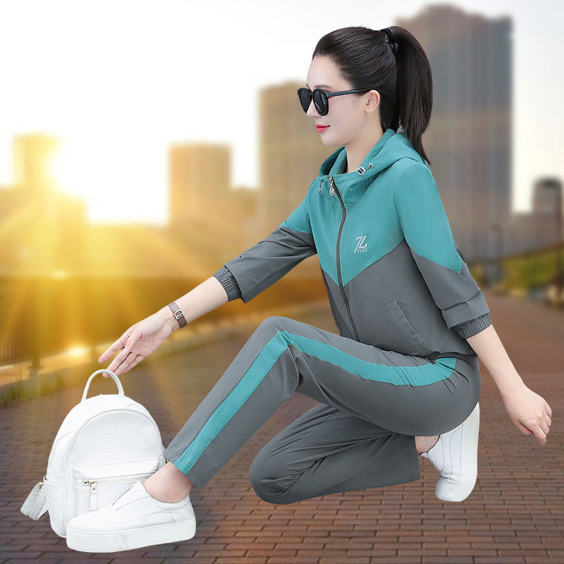 春秋运动服套装女士2025新款爆款秋季中年妈妈休闲时尚洋气两件套|undefined