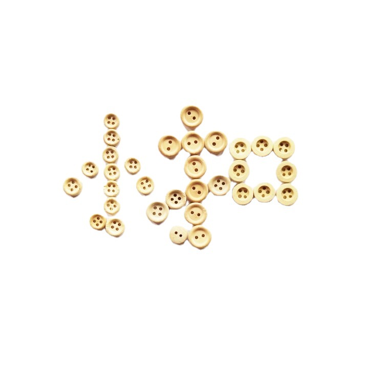 天台维娅激光雕刻彩色木头纽工木制diy大小两孔眼定钮扣子加圆形