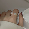 Retro one size small design ring, universal accessory, simple and elegant design, on index finger, cat's eye, wholesale