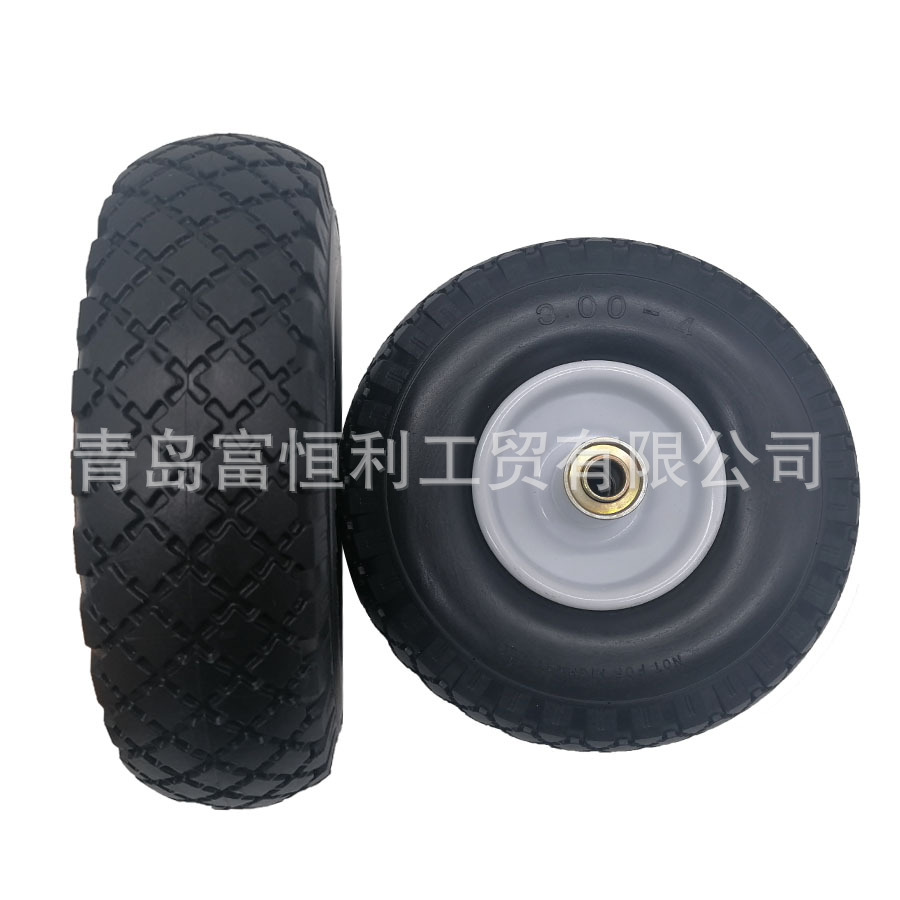 厂家高品质3.00-4PU发泡轮沙滩车发电机清洗机小型机械轮子可定制