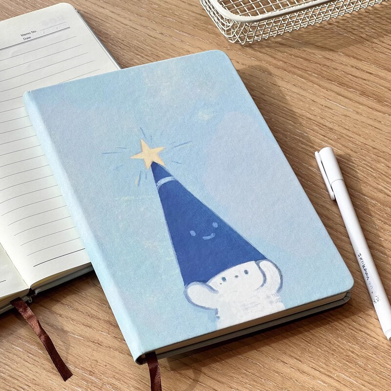 蓝色梦境小猫硬壳笔记本A5横线ins风日记本初高中学生日程记事本|undefined